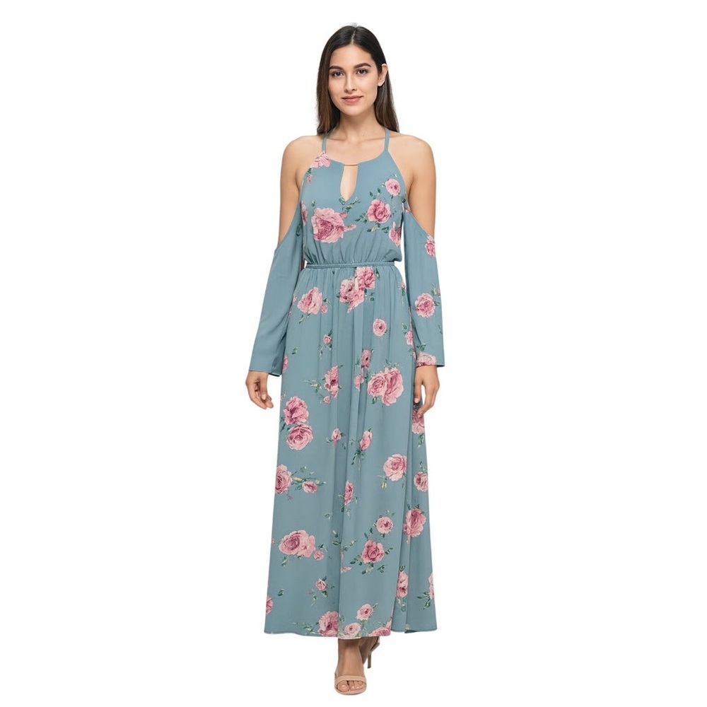 Le Kate Cold Shoulder Maxi Dress NWT L